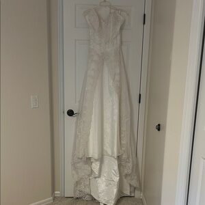 Elegant White Wedding Dress with Lace Details